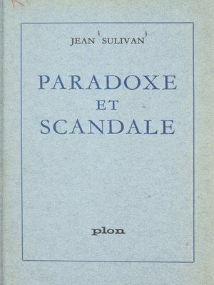 cover image of Paradoxe et scandale